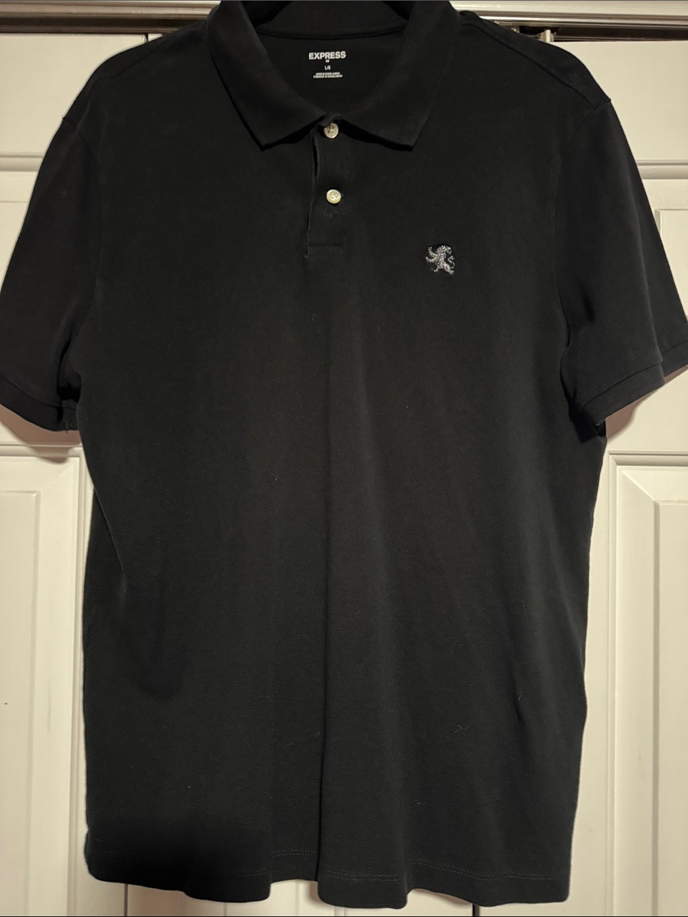 Express Men’s Black Polo with Embroidered Crest